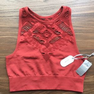 NEW Aerie laser-cut high neck sports bra